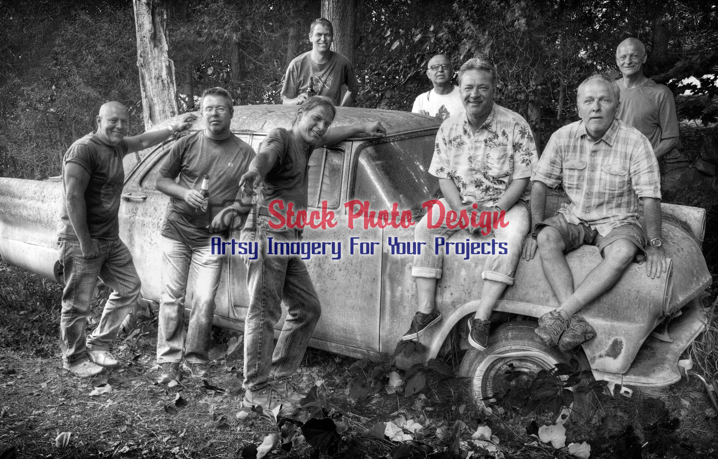 Group of Friends on an old Car 4 – Dimensions: 2320 by 1483 pixels