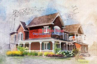 Sketchy Brick House Image 1