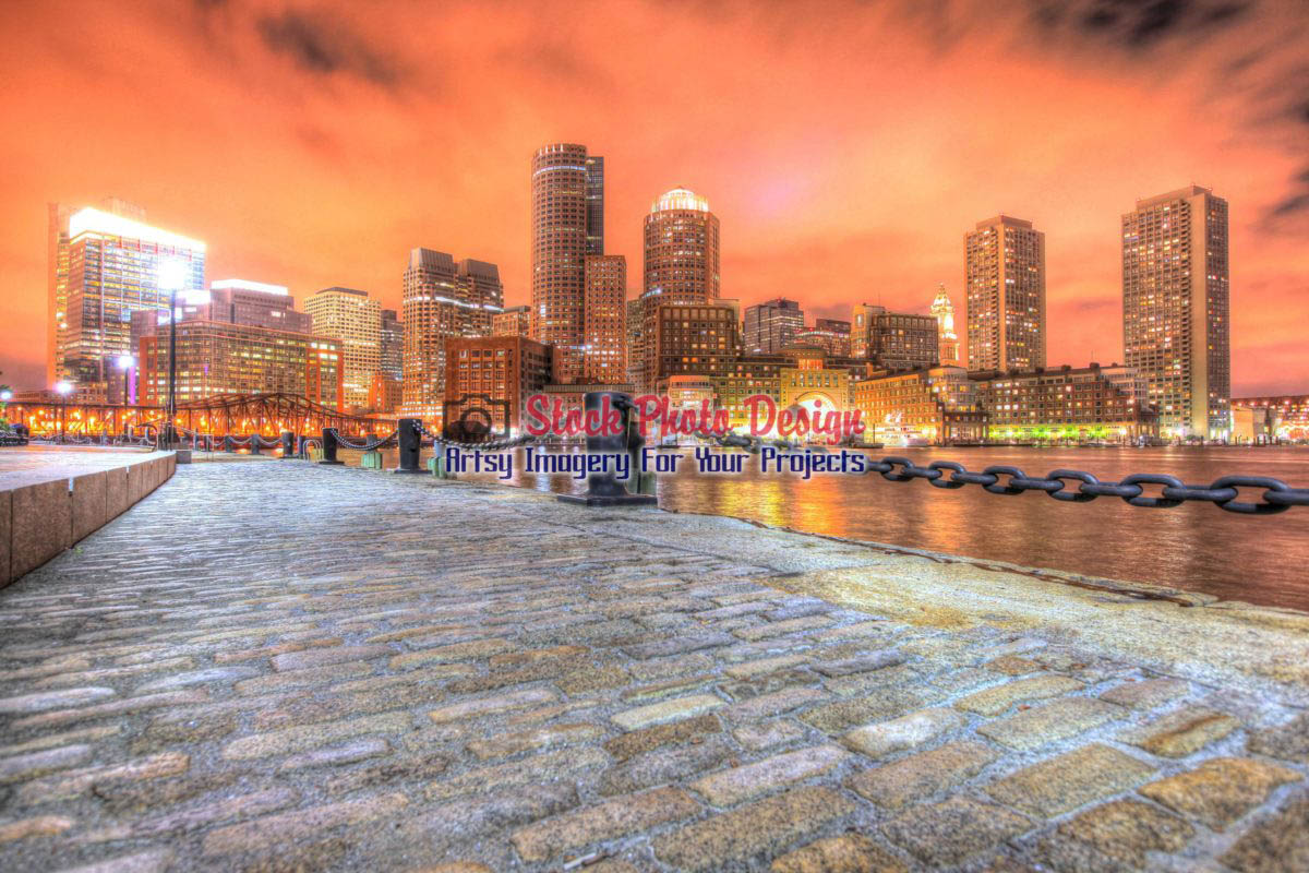 Beautiful Boston Cityscape at Night in HDR 2