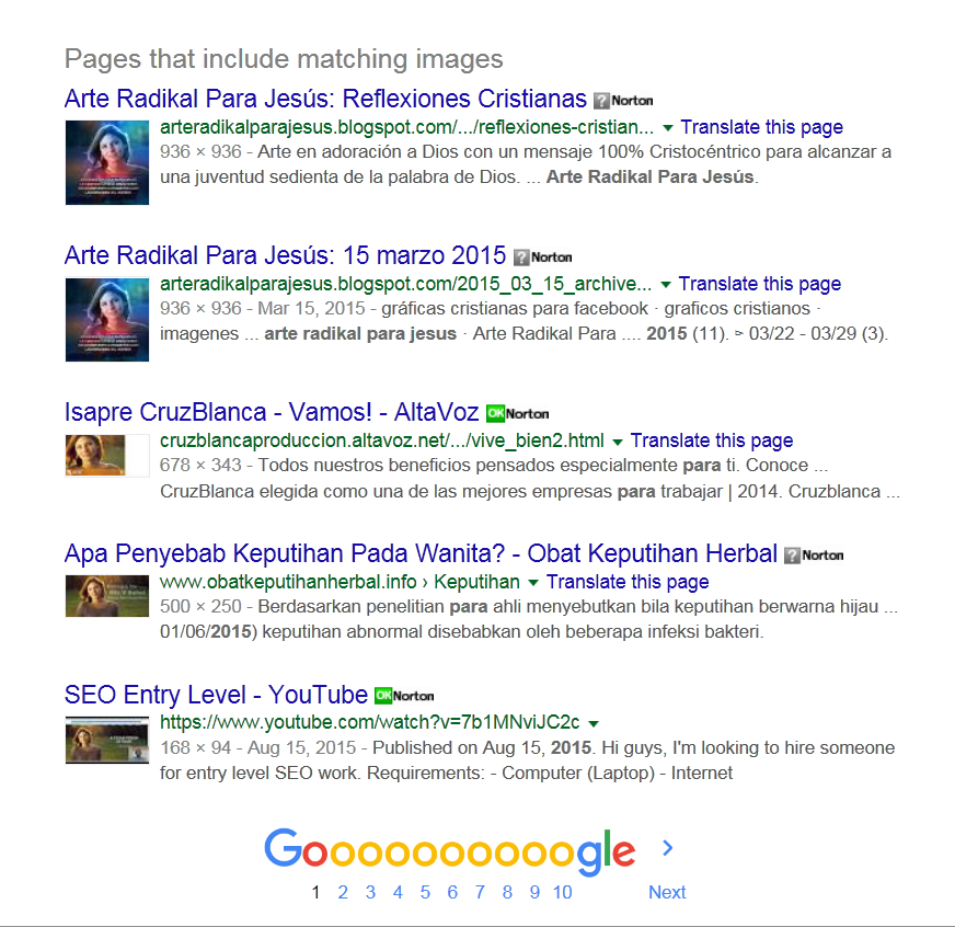 google search results image