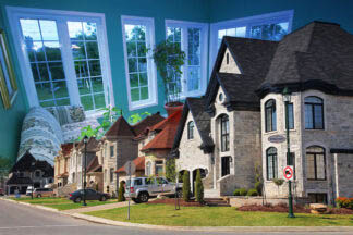 Cozy Neighborhood Photo Montage - Dimensions: 5616 by 3744 pixels