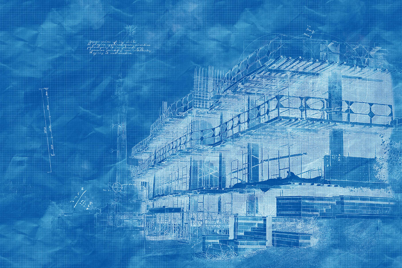 Construction Project Blueprint Sketch Image