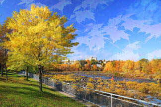 Saguenay River with Beautiful Autumn Colors
