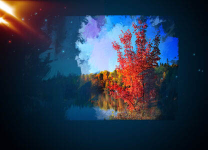 Autumn Scene Art Background with Copy Space