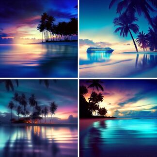 AI Tropical Scene Twilight