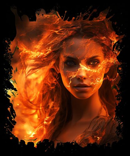 Fiery Woman Creative Concept Art