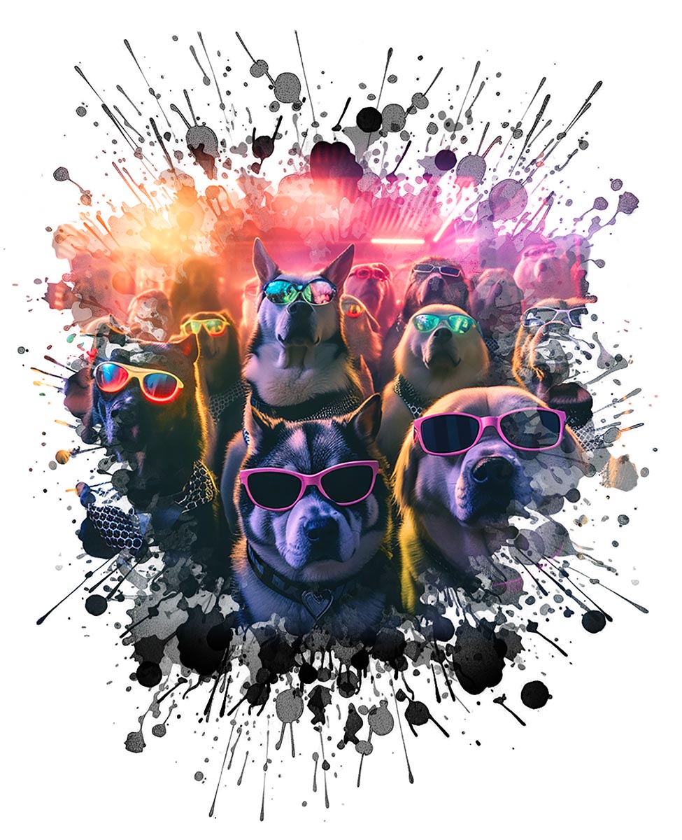 Funny Dogs with Sunglasses Artwork