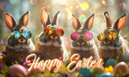 Happy Easter Wishes - Cool Bunnies Image