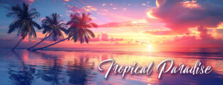 Tropical Paradise Banner - Unique Sunset Image